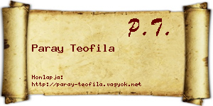 Paray Teofila névjegykártya